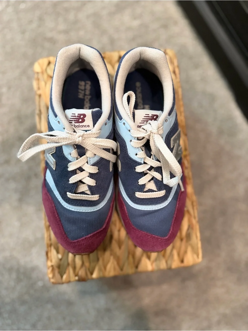 New Balance 997H Women’s Sneakers Burgundy Navy Blue Gray Suede